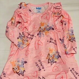 Bluey Pink Ruffle Night Gown Dress